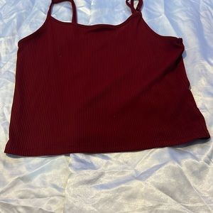 Maroon Spaghetti Strap Crop Top
